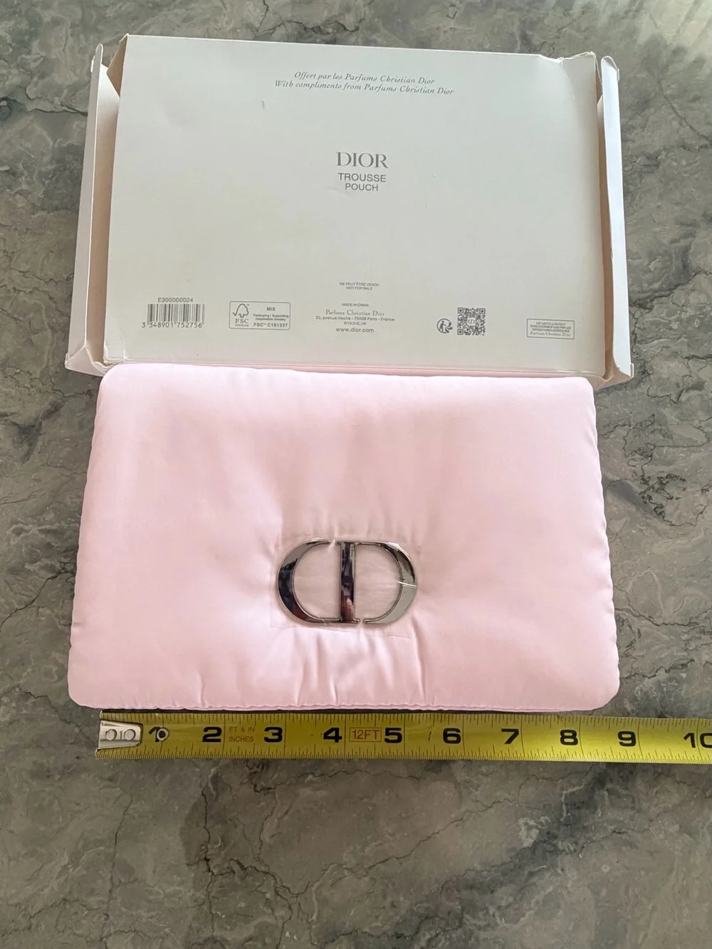 Christian Dior Beauty Soft Pink Padded Cosmetic Makeup Pouch Bag